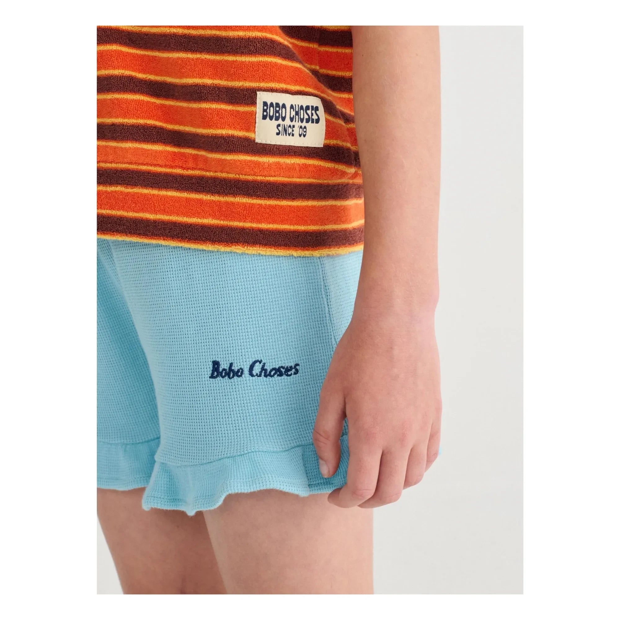 Bobo Choses - Bobo Choses Bio-Baumwoll-Rüschenshorts | Hellblau