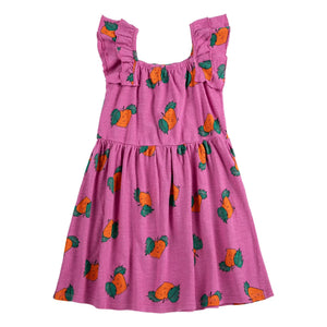 Bobo Choses - Orange Rüschenkleid Bio-Baumwolle | Lila