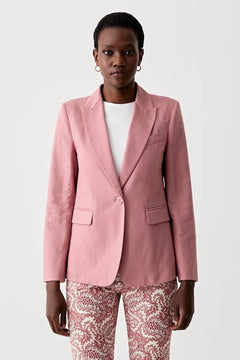 Weekend Max Mara kadın tek düğmeli keten karışımlı ceket ORCHE