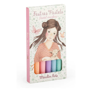 Moulin Roty - Les Rosalies pastel keçeli kalemler - 6'lı kutu
