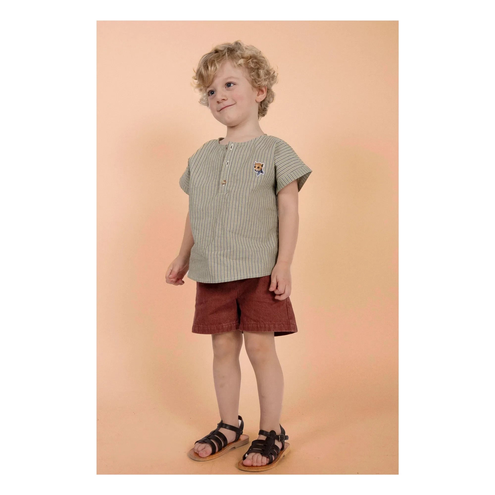 Loir - Bluse aus Bio-Leinen mit Rockdetail | Grün