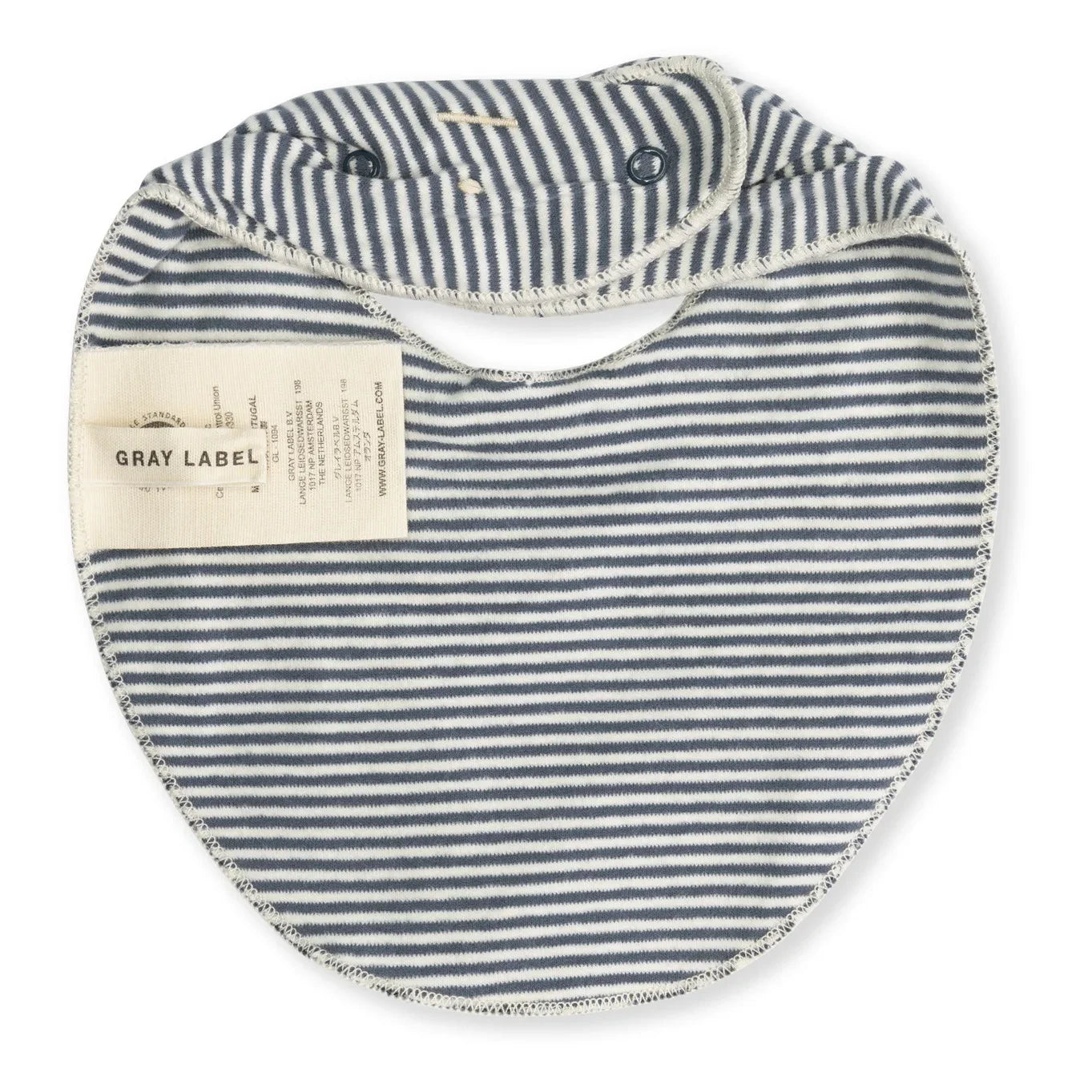 Gray Label - Organik Pamuklu Çizgili Önlük | Gri mavi