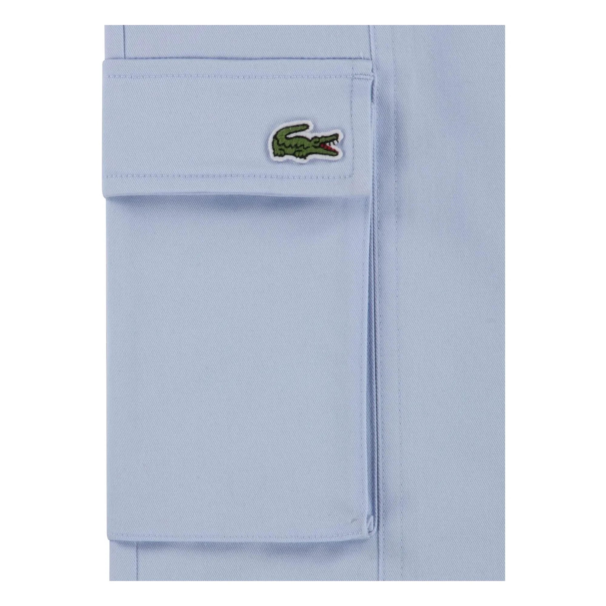 Lacoste - Lastikli Bel Organik Pamuk Kargo Pantolon | Açık Mavi