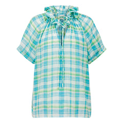 Laurence Bras - Cotton Snail Blouse | Turquoise