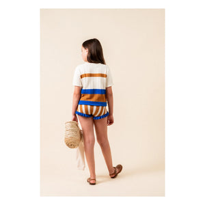 birinit - Transparenter Mesh-Pullover mit Farbblock | Caramel