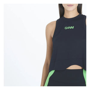 Ganni - Active Mesh Geri Dönüştürülmüş Malzemeli Üst | Siyah