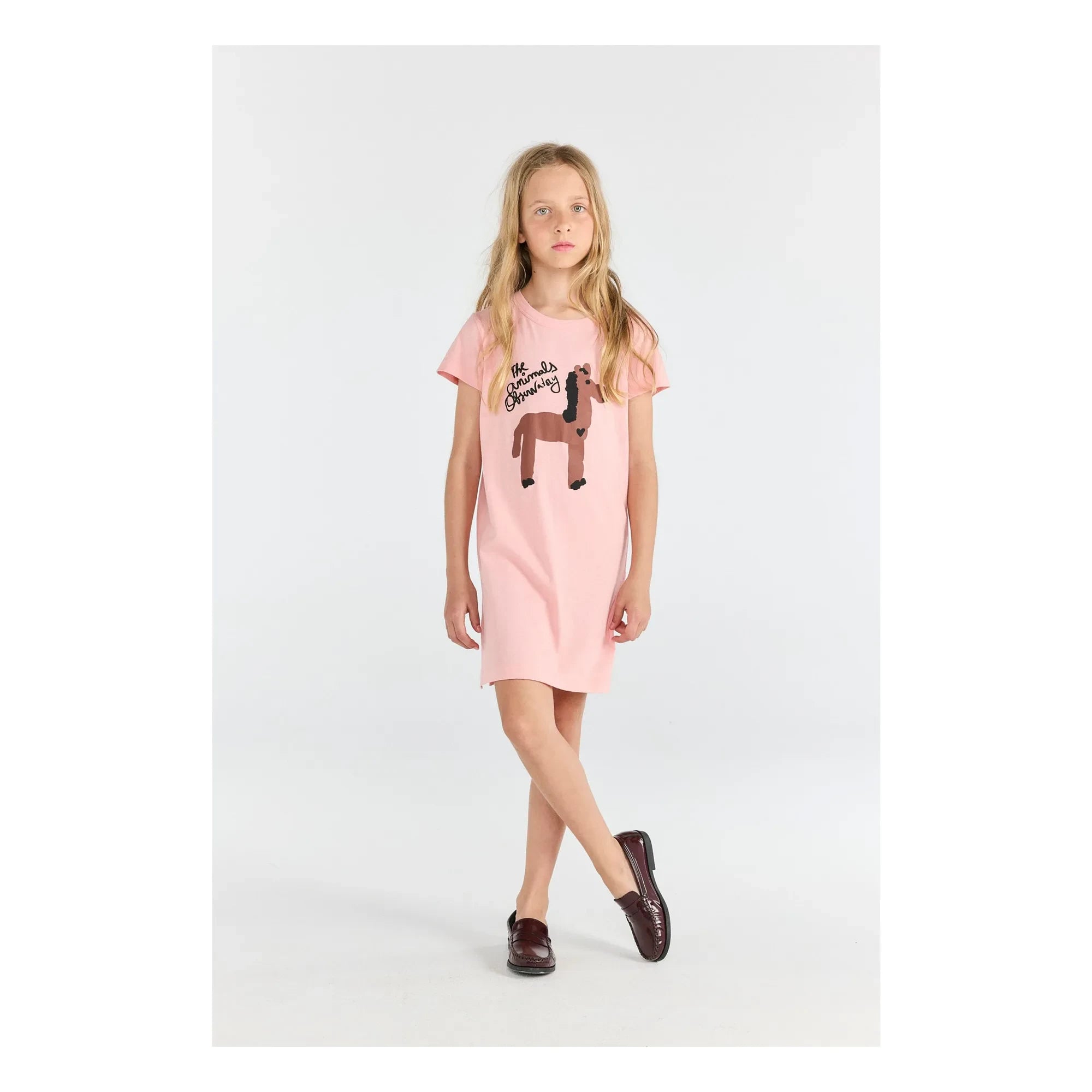 The Animals Observatory - Gorilla Horse Bio-Baumwollkleid | Hellrosa