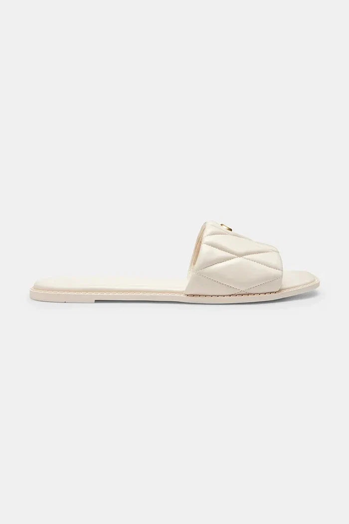 Coach Holly Quilted Leather Sandal kadın deri düz taban terlik