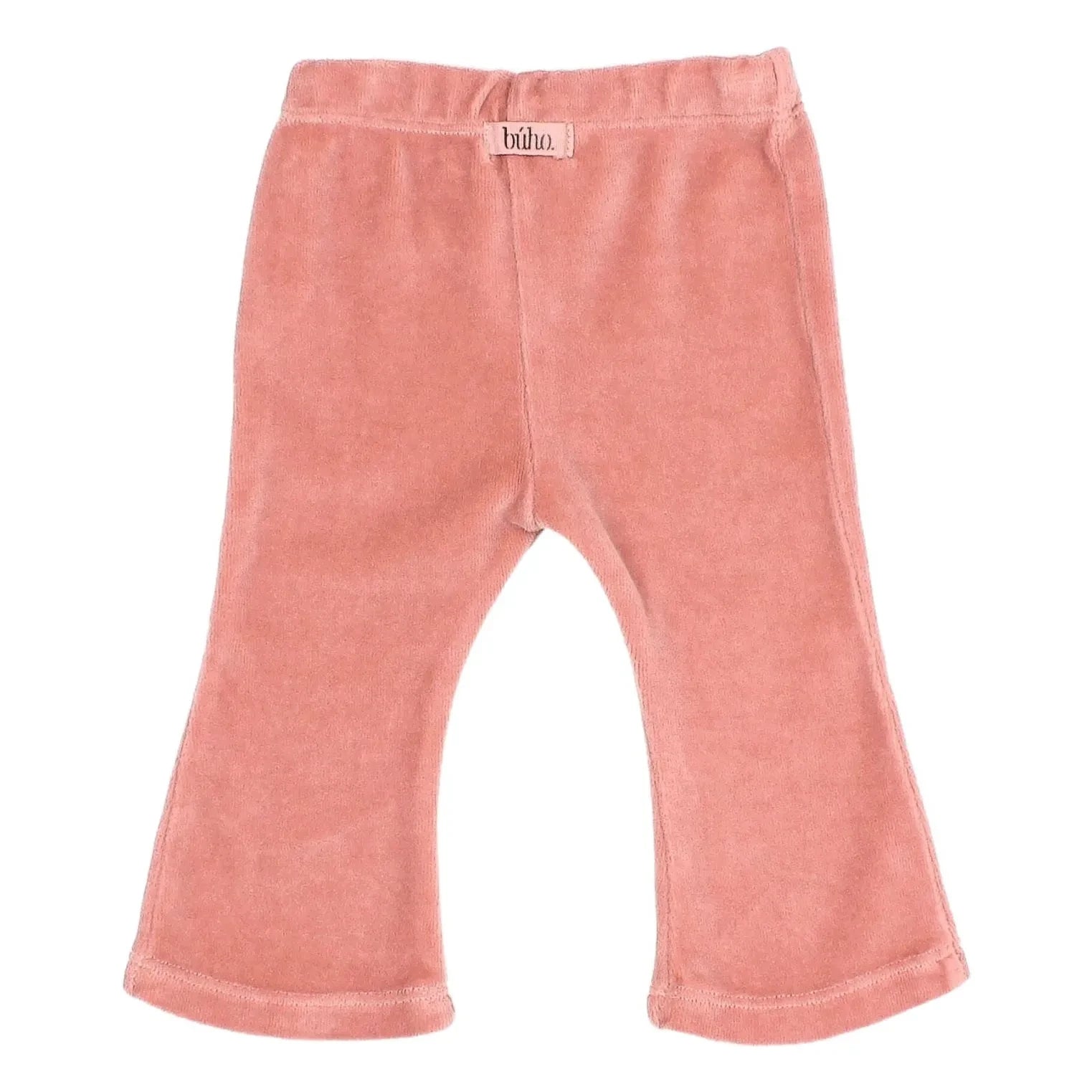 Búho - Kadife Kalp Detaylı Flare Legging, Organik Pamuk Bebek | Pembe