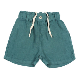Búho - Bermuda-Shorts aus Leinen | Pfauenblau