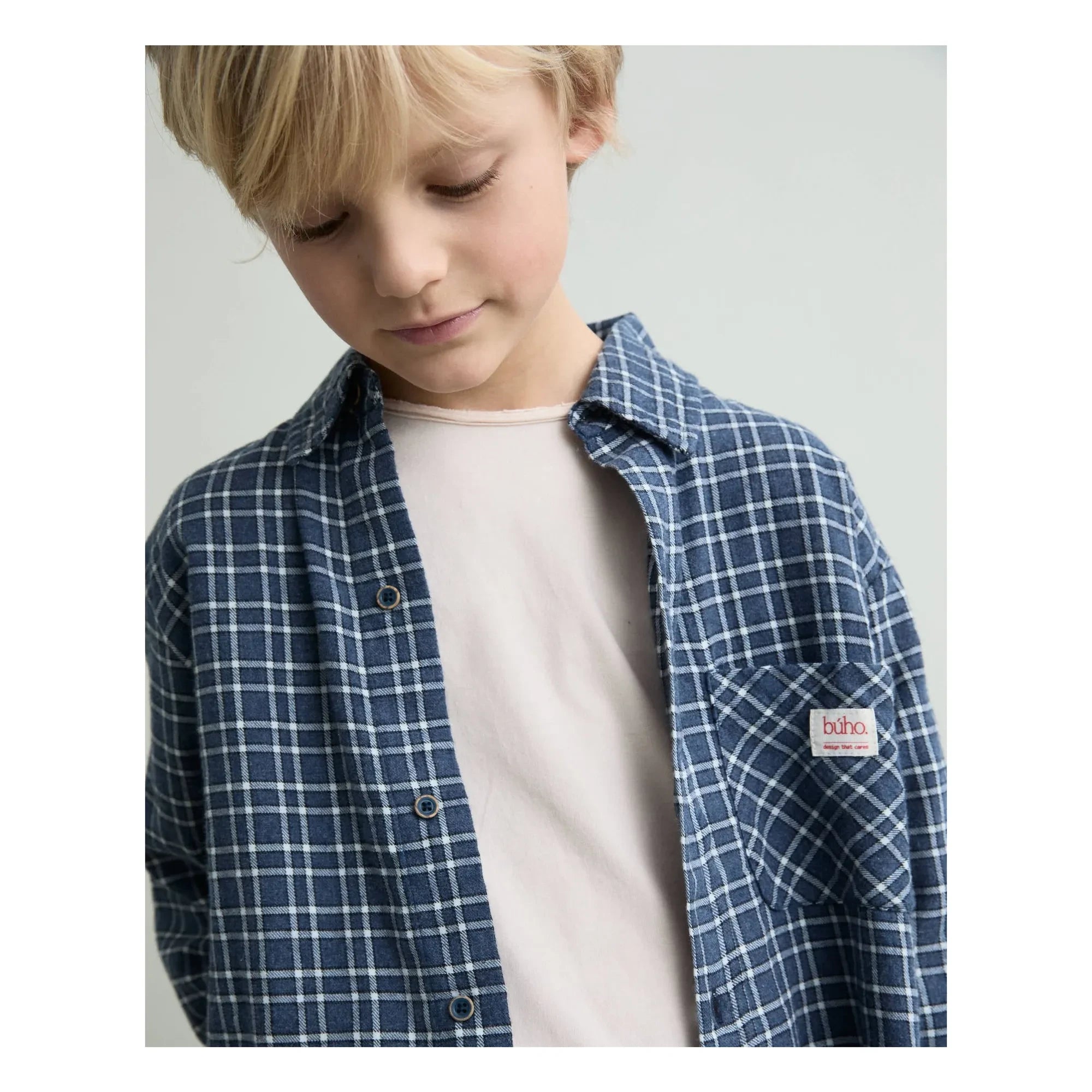 Búho - Bebek ekose gömlek | Lacivert