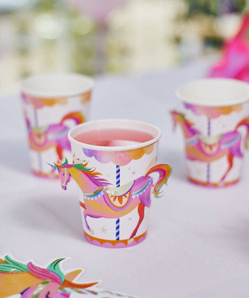 Party Pieces - Unicorn 8li Parti Karton Bardakları-Dinossi