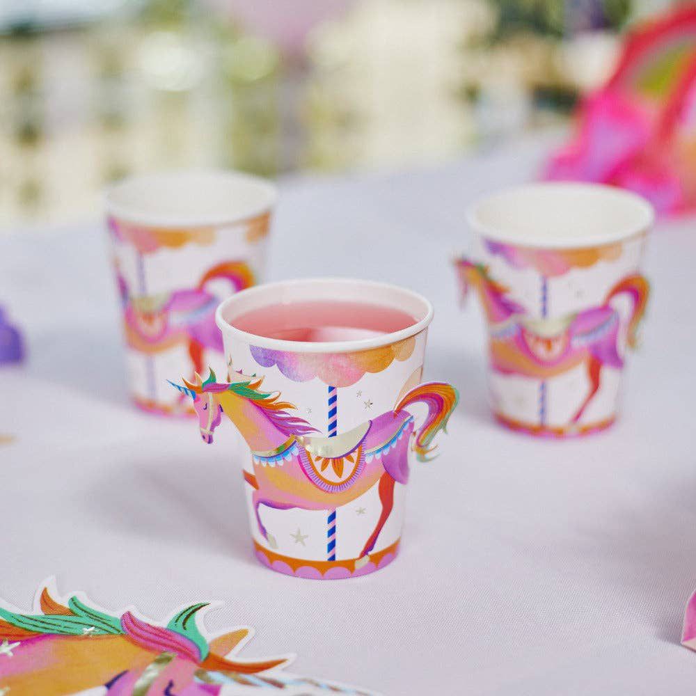 Party Pieces - Unicorn 8li Parti Karton Bardakları-Dinossi