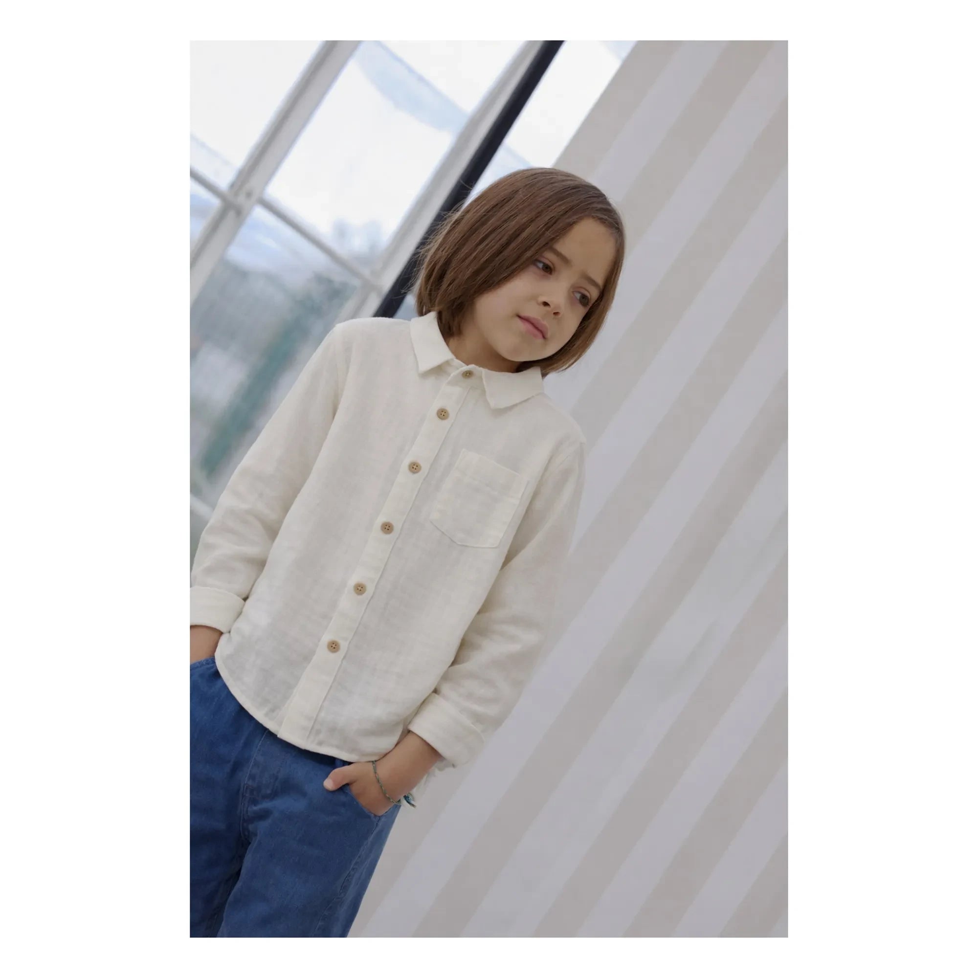 Lililotte - Constantin Organic Cotton Muslin Shirt | Ecru