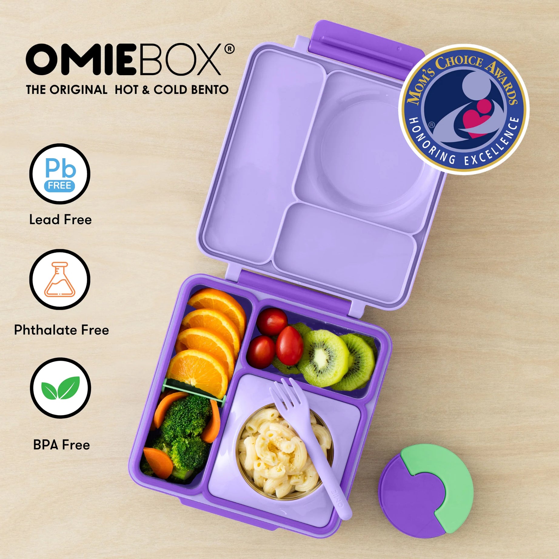 Omiebox - Boîte à repas Bento isolée thermique lilas violet