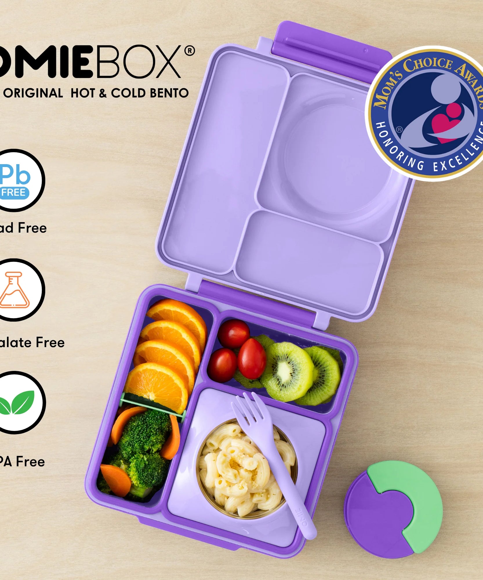 Omiebox - Isı Yalıtımlı Lila Moru Bento Yemek Kutusu