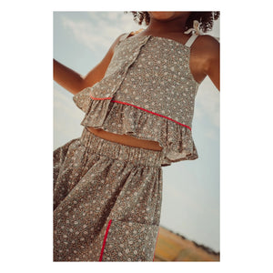 THE LiTTLE POETS - Rosalia Nature Organik Pamuklu Crop Top | Haki Kahverengi