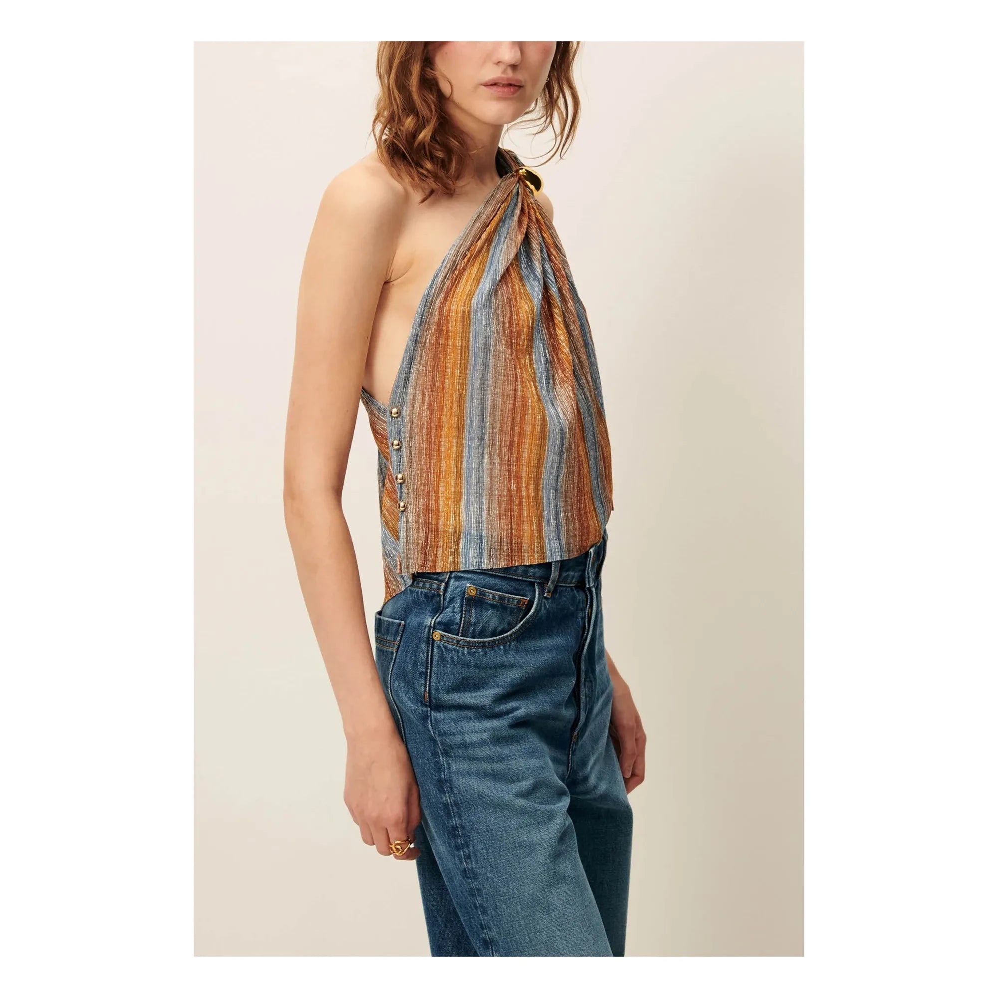Sessùn - Luzio Metallic Top | Blue