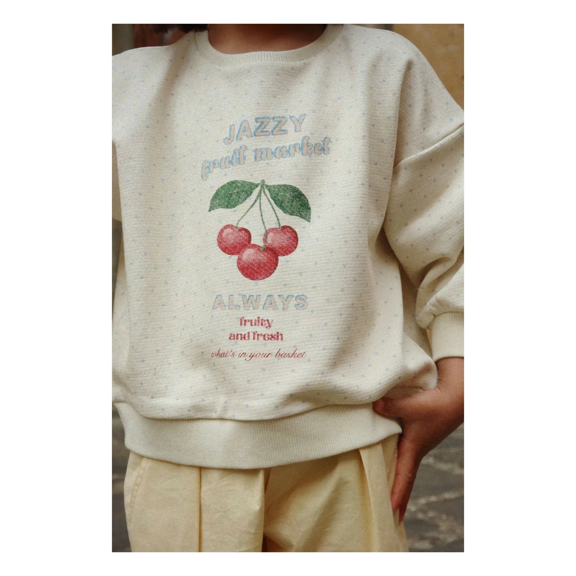 Konges Sløjd - Organik Pamuk Loupy Pois Sweatshirt | Ekru