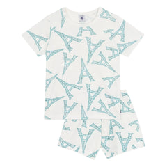 Petit Bateau - Pyjama Şort Eiffel Tower | Beyaz