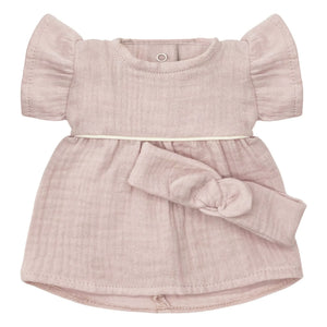 Minikane - Puppenkleidung - Gänseblümchen-Kleid und Mullwindel-Haarband | Rosa