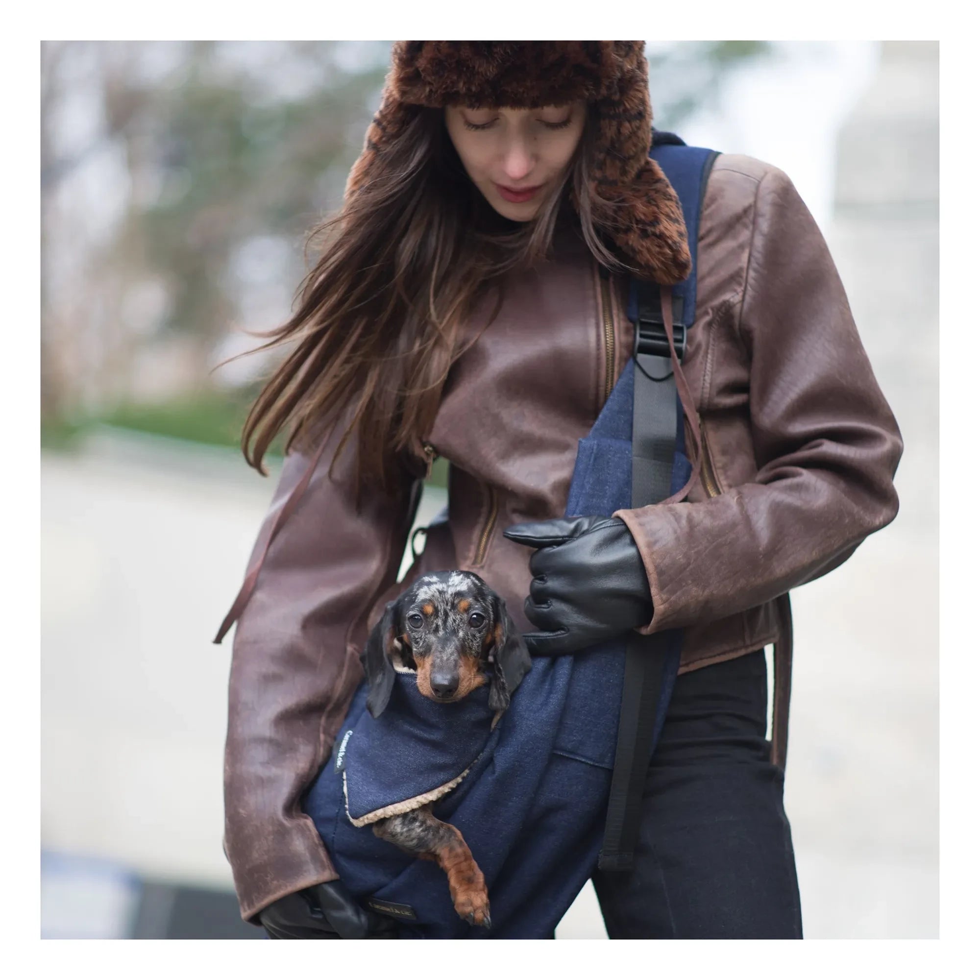 Caramel & Cie - Promenade Shoulder Bag Denim Dog