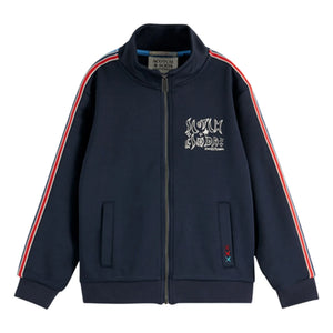 Scotch & Soda - Striped Zip-up Sweatshirt | Navy Blue