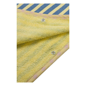 Jera Mini - Gestreifter Handtuch-Poncho | Hellgelb