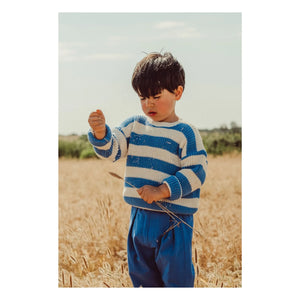 THE LiTTLE POETS - Gastão Gestreifter Pullover aus Bio-Baumwolle | Königsblau