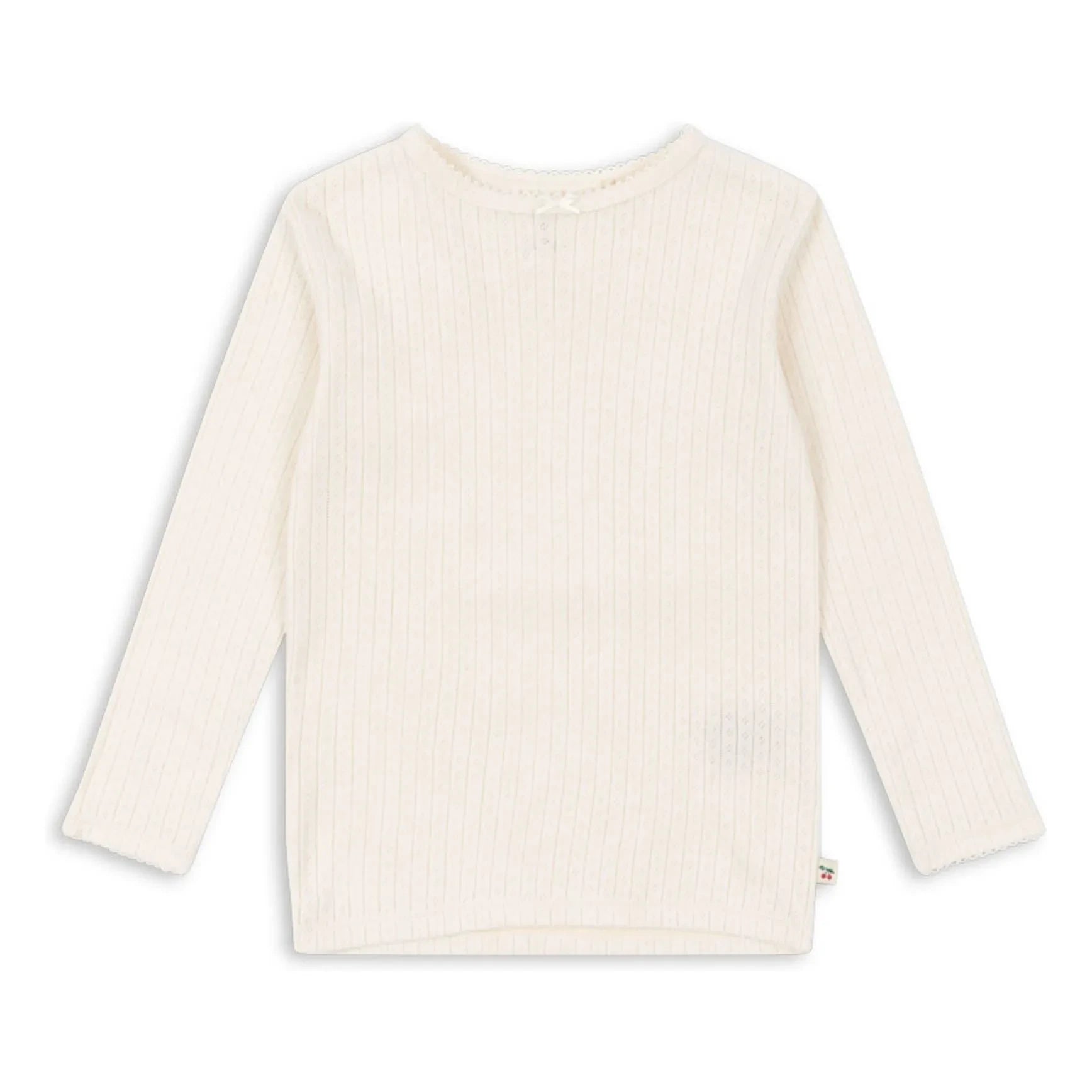 Konges Sløjd - Minnie Pointelle organik pamuklu T-shirt | Ekru