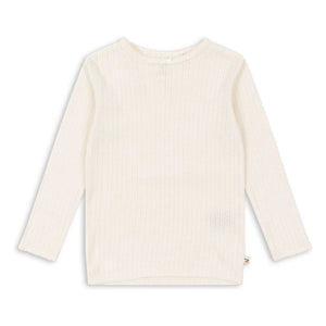 Konges Sløjd - Minnie Pointelle organik pamuklu T-shirt | Ekru