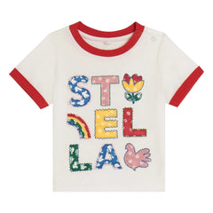 Stella McCartney Kids - Stella Organik Pamuk Kontrast Tişört | Fildişi