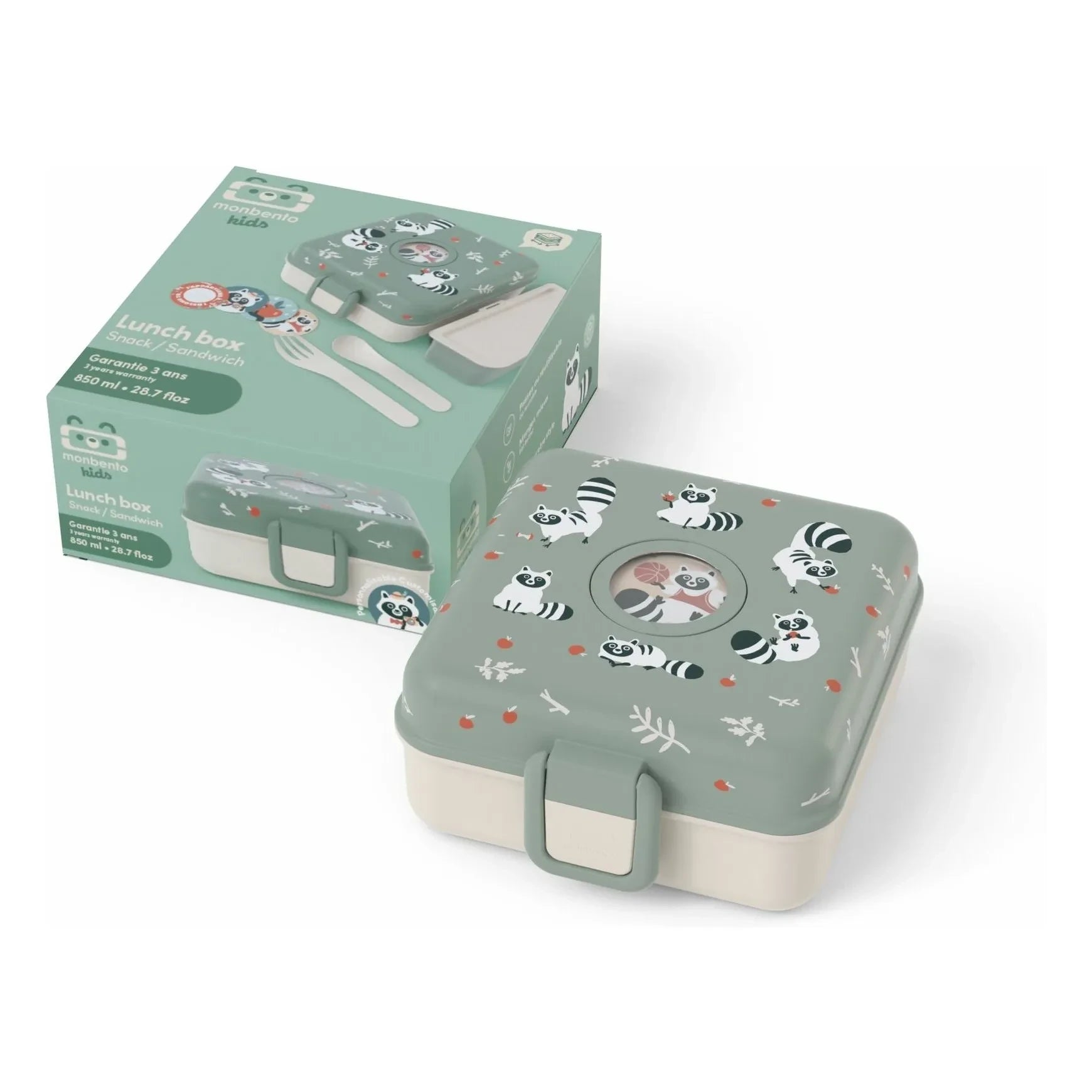 Monbento - Lunch Box Snacky Raccoon | Green