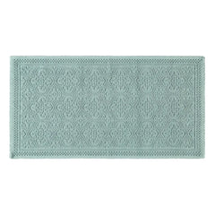 Haomy - Kabartmalı Desenli Pamuklu Banyo Paspası 55x110cm | Su Yeşili