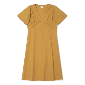 Matona - Midilanges Kleid aus Bio-Baumwolle | Senf