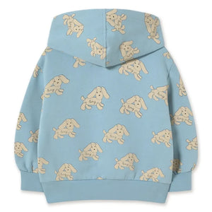 Tinycottons - Organik Pamuklu Köpek Desenli Kapüşonlu Sweatshirt | Açık mavi