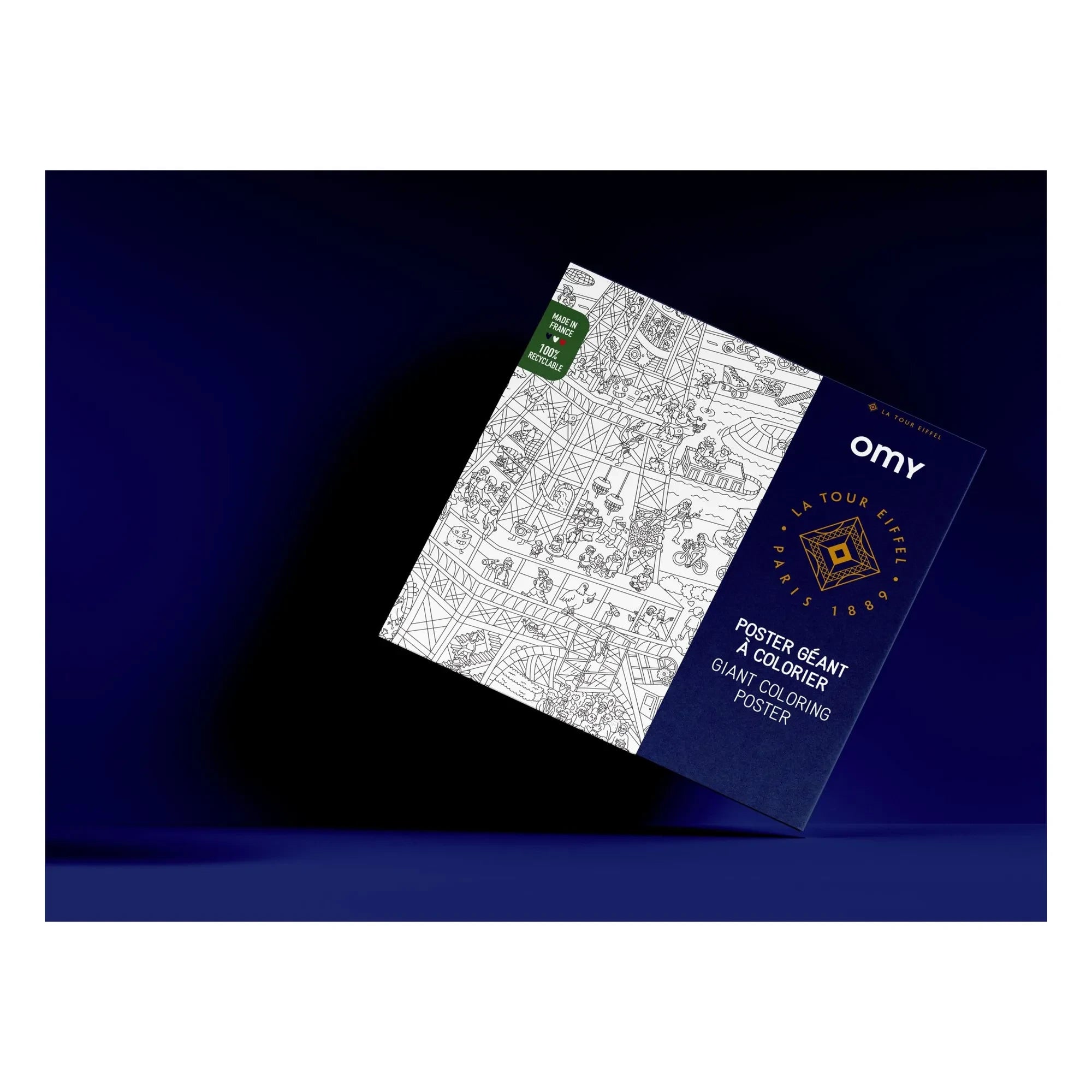 Omy - Large Eiffel Tower Poster | Navy Blue