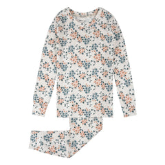 Petit Lem - Organic Cotton and Modal Floral Pattern Pajamas | Beige