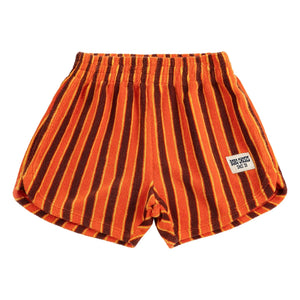 Bobo Choses – Gestreifte Frottee-Shorts | Orange