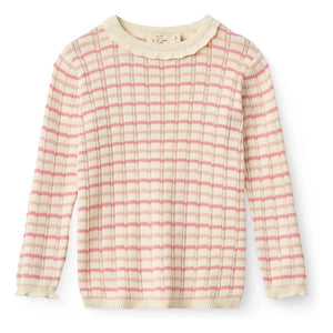 Copenhagen Colors - Pointelle Striped Organic Cotton Mesh T-Shirt | Pink
