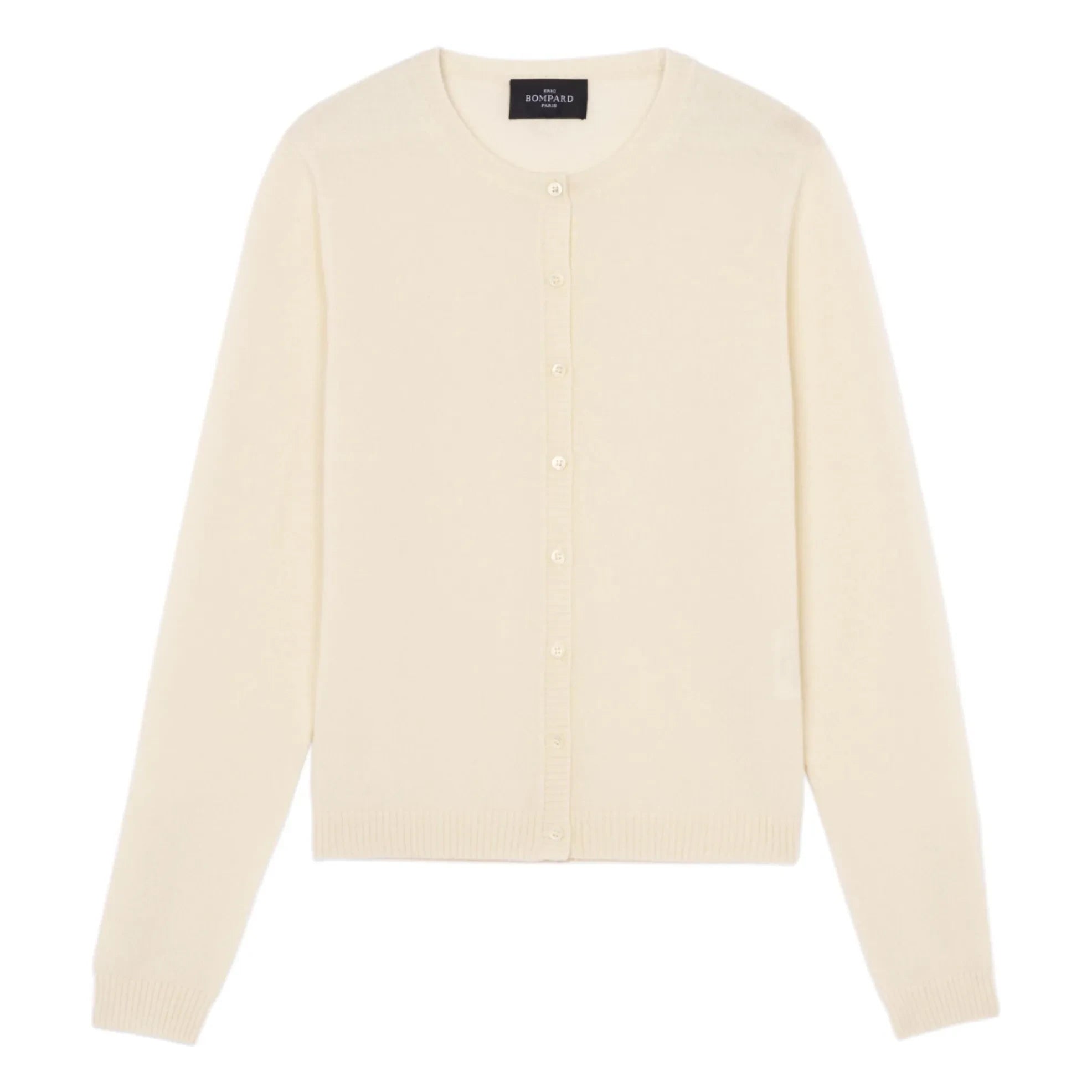 Bompard - Cream Buttoned Cashmere Sleeve Cardigan