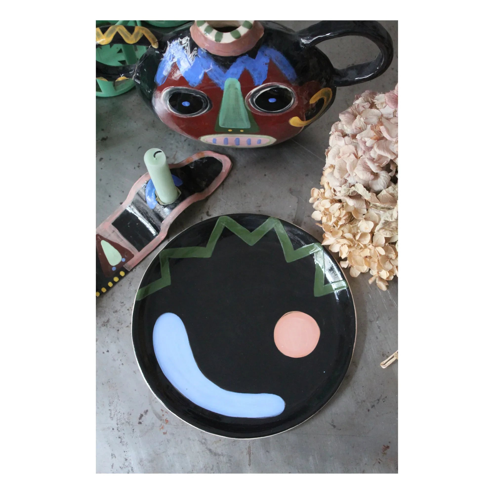 HOMERE - Milos Ceramic Plate | Black