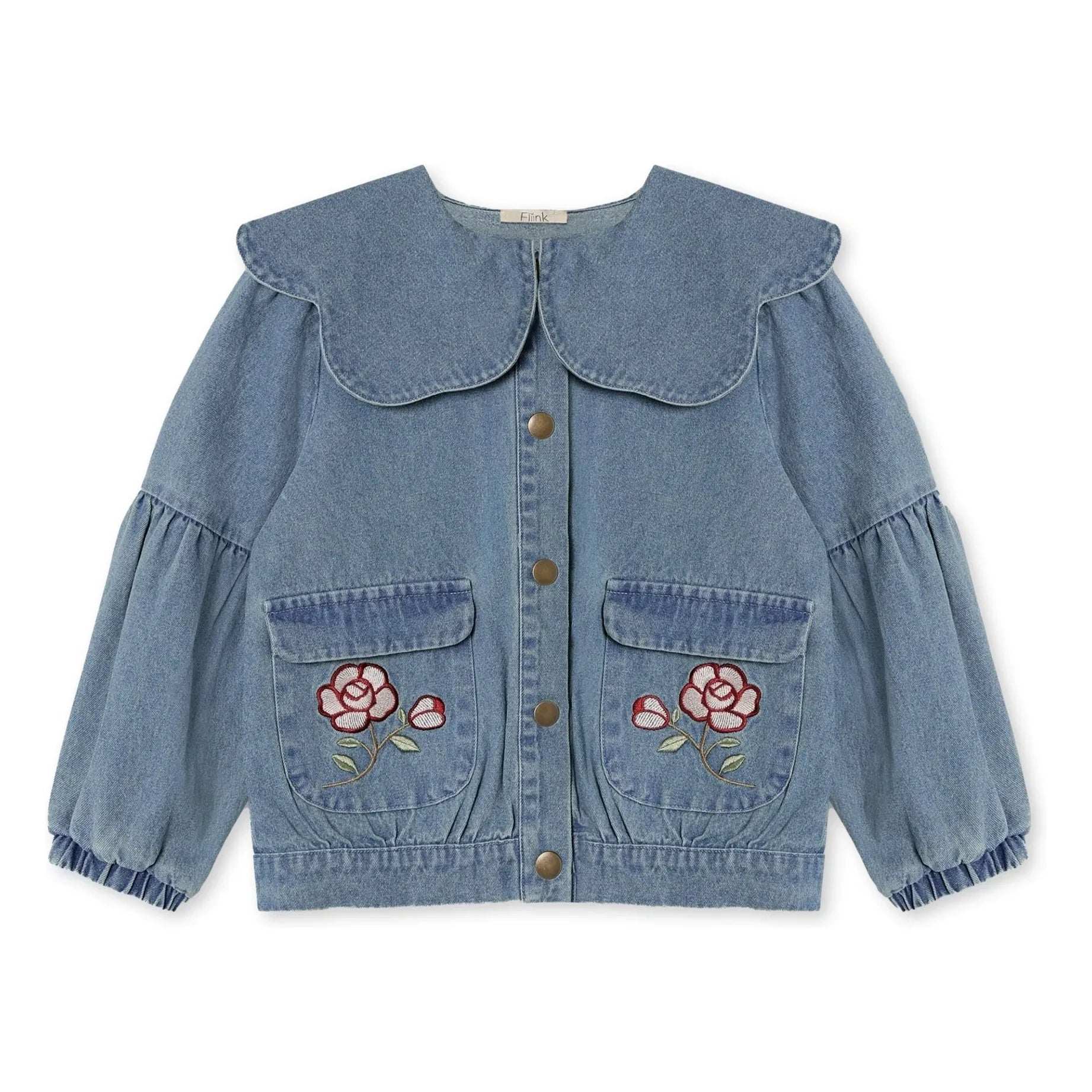 Fliink - Denim Don Flowers Ceket | Açık Mavi