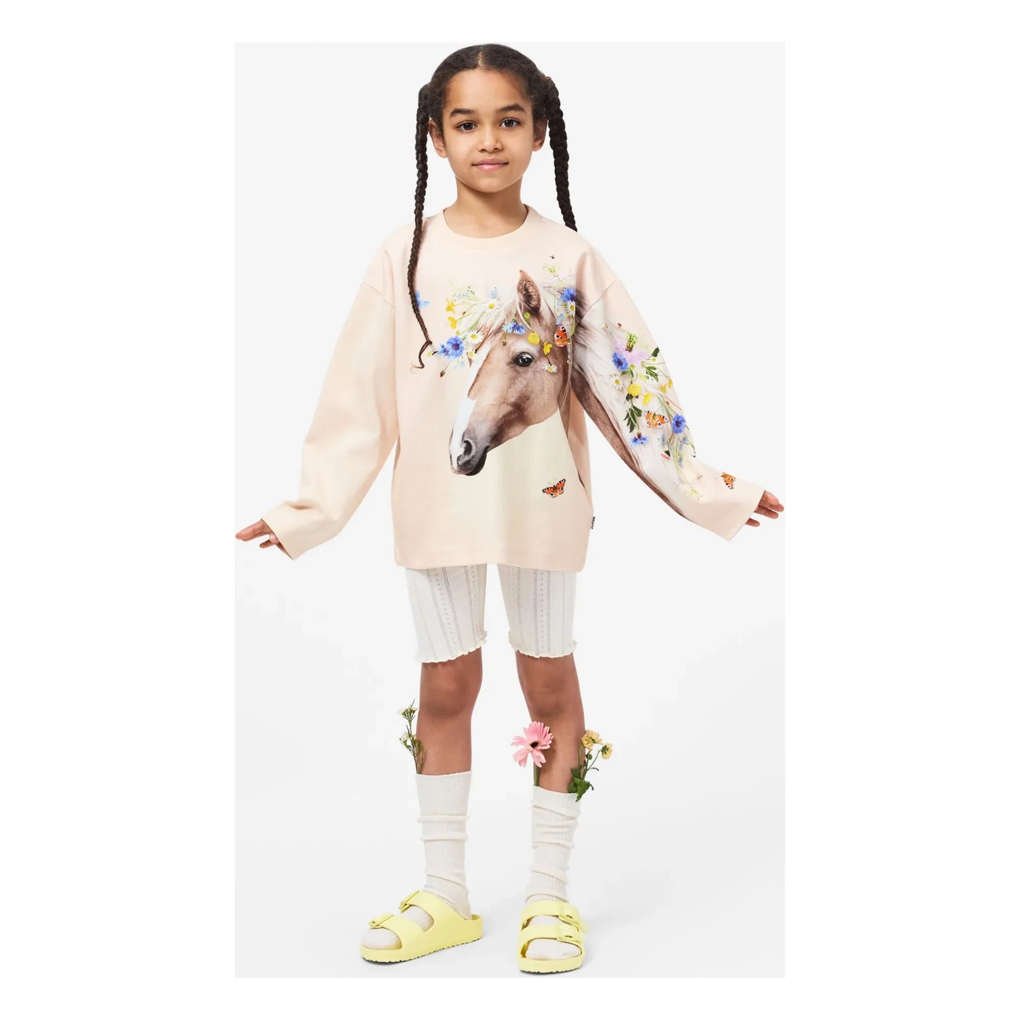 Molo - Noella Organic Cotton Short Leggings | Ivory