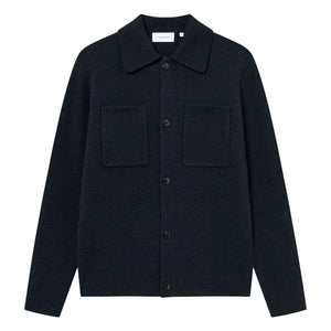 Les Deux - Fischer Milano Kalın Yün Fitilli Yakalı Overshirt | Koyu Mavi
