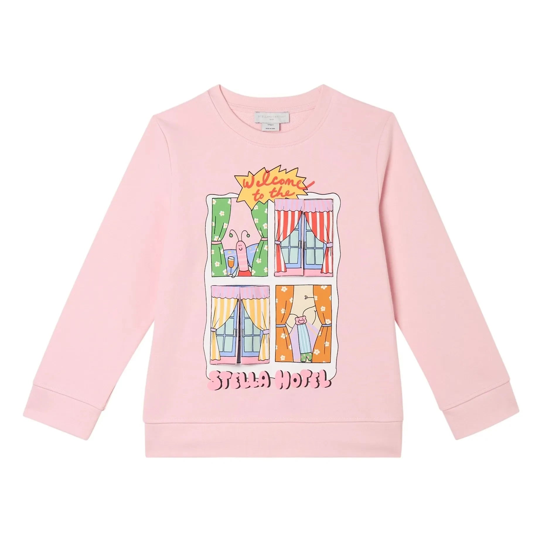 Stella McCartney Kids - Stella Hotel Organic Cotton Sweatshirt | Pink
