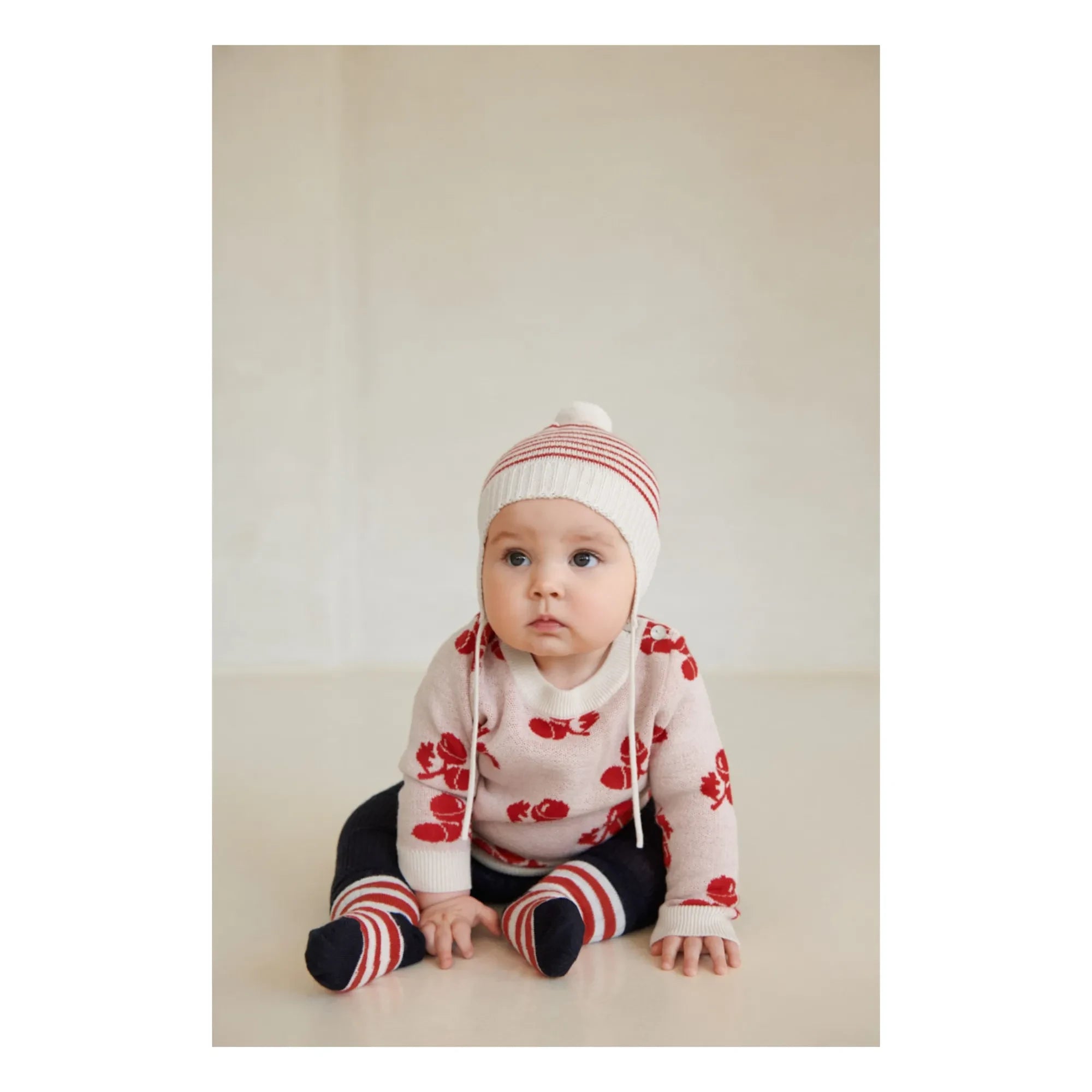 FUB - Acorn Fein gestrickter Merinowoll-Babypullover | Ecru