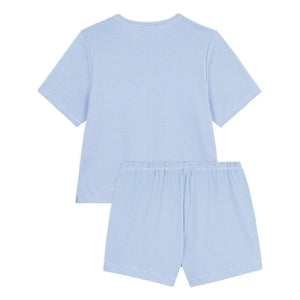Petit Bateau - Organik pamuklu çizgili pijama şortu | Mavi