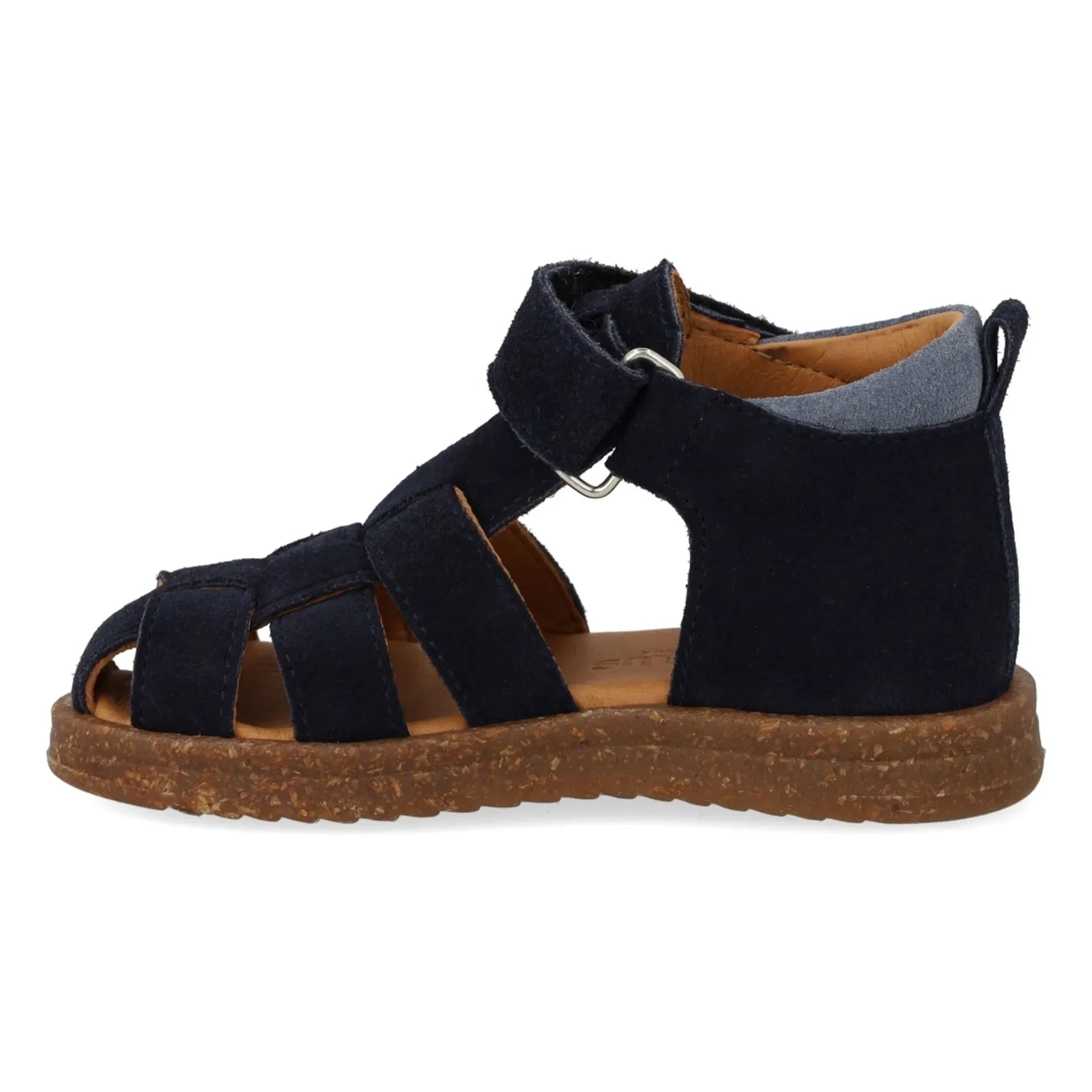 Angulus - Suede Striped Pink Sandals | Navy Blue