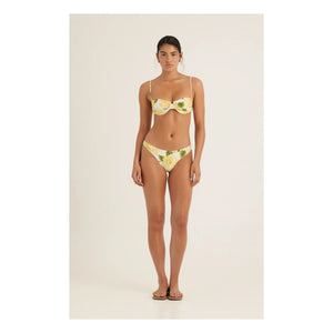 Peony - Büzgülü Tatil Balconnet Bikini Üstü | Sarı